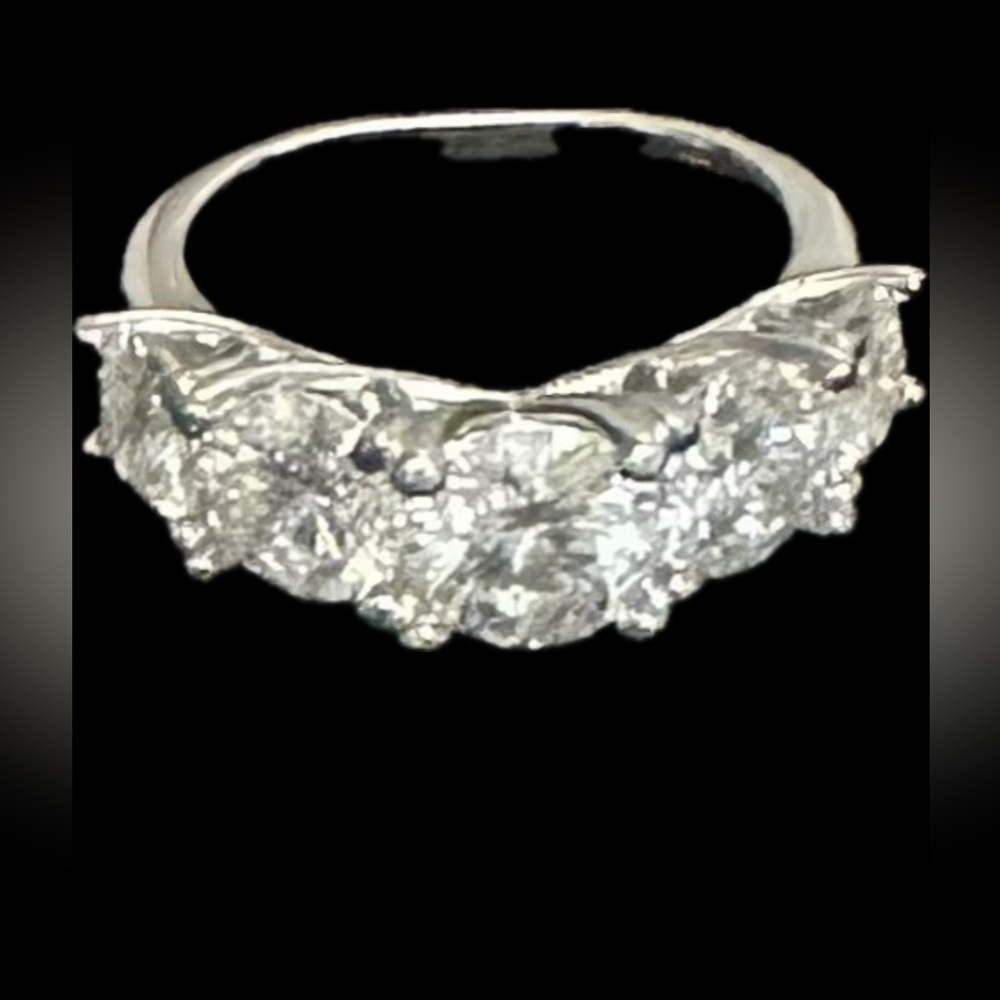 3.60CT Moissanite Wedding Engagement Ring 5 Round cut 925 Sterling Silver 💎GRA💎